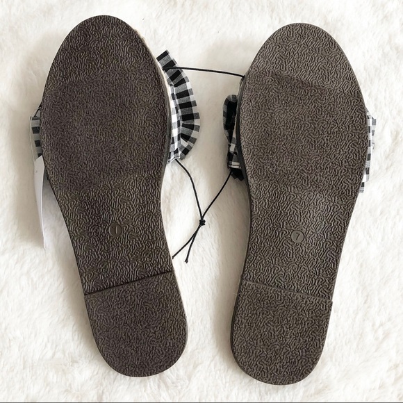 SOLD LOFT Outlet | Gingham Bow Slide Sandals *NWT* - Picture 8 of 11